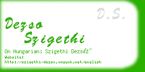 dezso szigethi business card